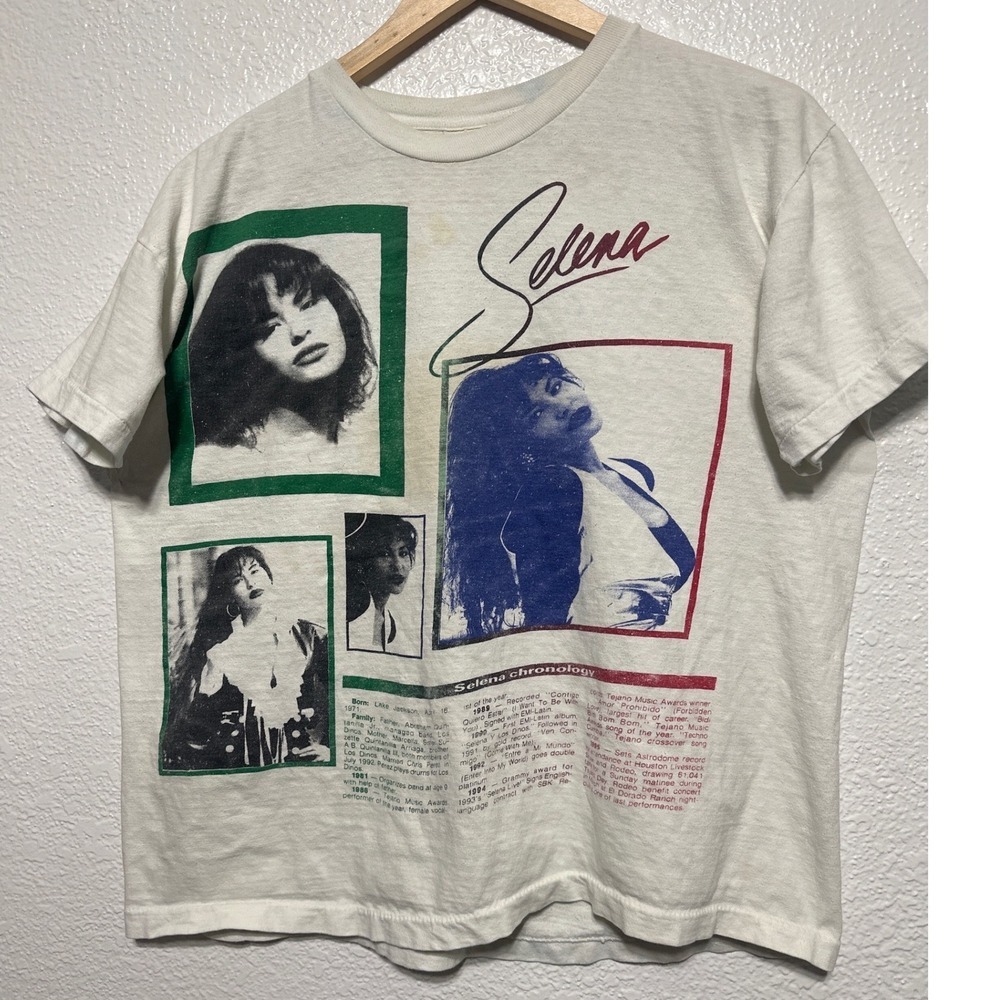 Vintage Selena Quintanilla Rare 90's  T Shirt Chronology St Evans Fire L Large